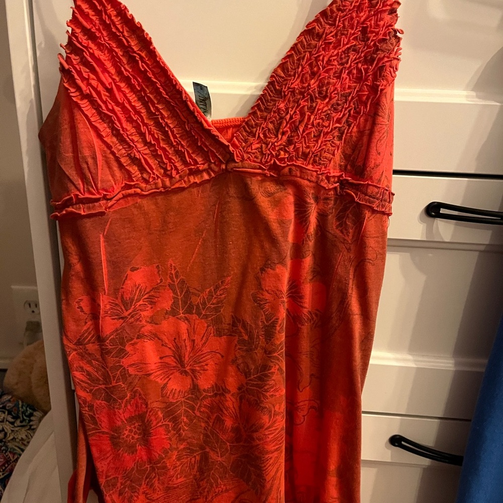 Spaghetti strap, burnt orange, Mystree size Small top.